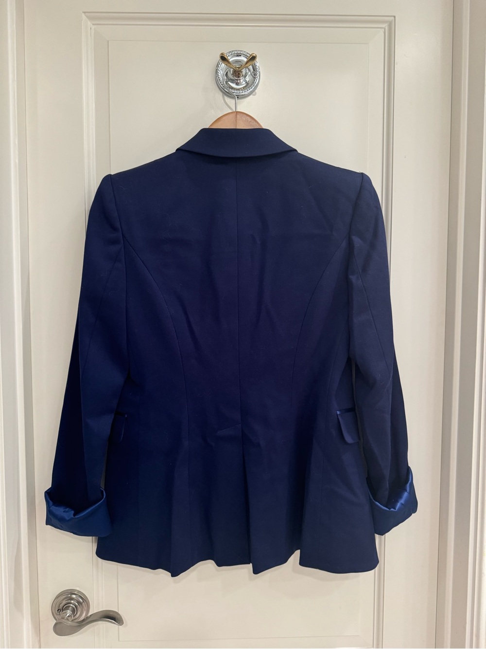 Rachel Zoe Navy Satin-Trim Tux Blazer - Picture 2 of 5
